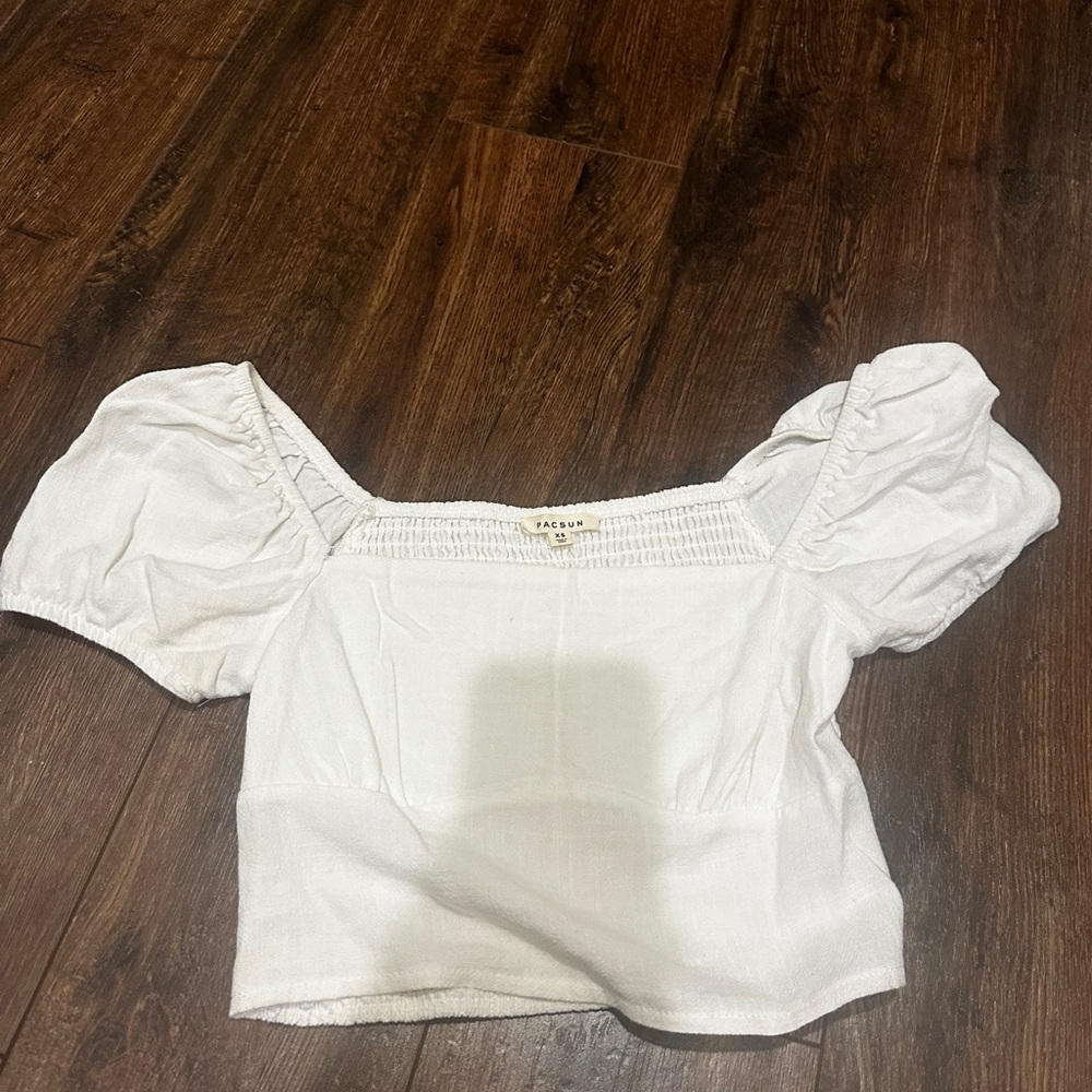PacSun White Puff Sleeve Blouse
